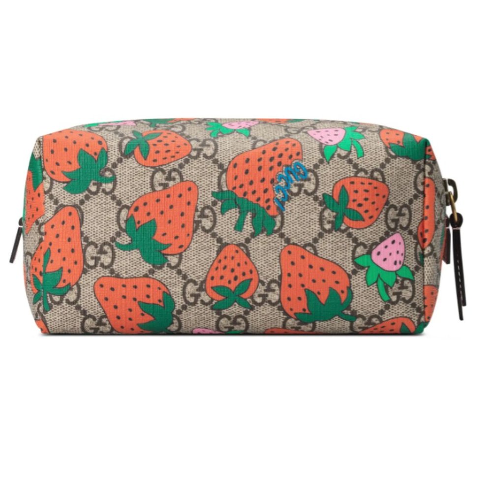 Gucci Strawberry GG Supreme Canvas Cosmetic Pouch ๐ ๐ - Picture 12 of 14